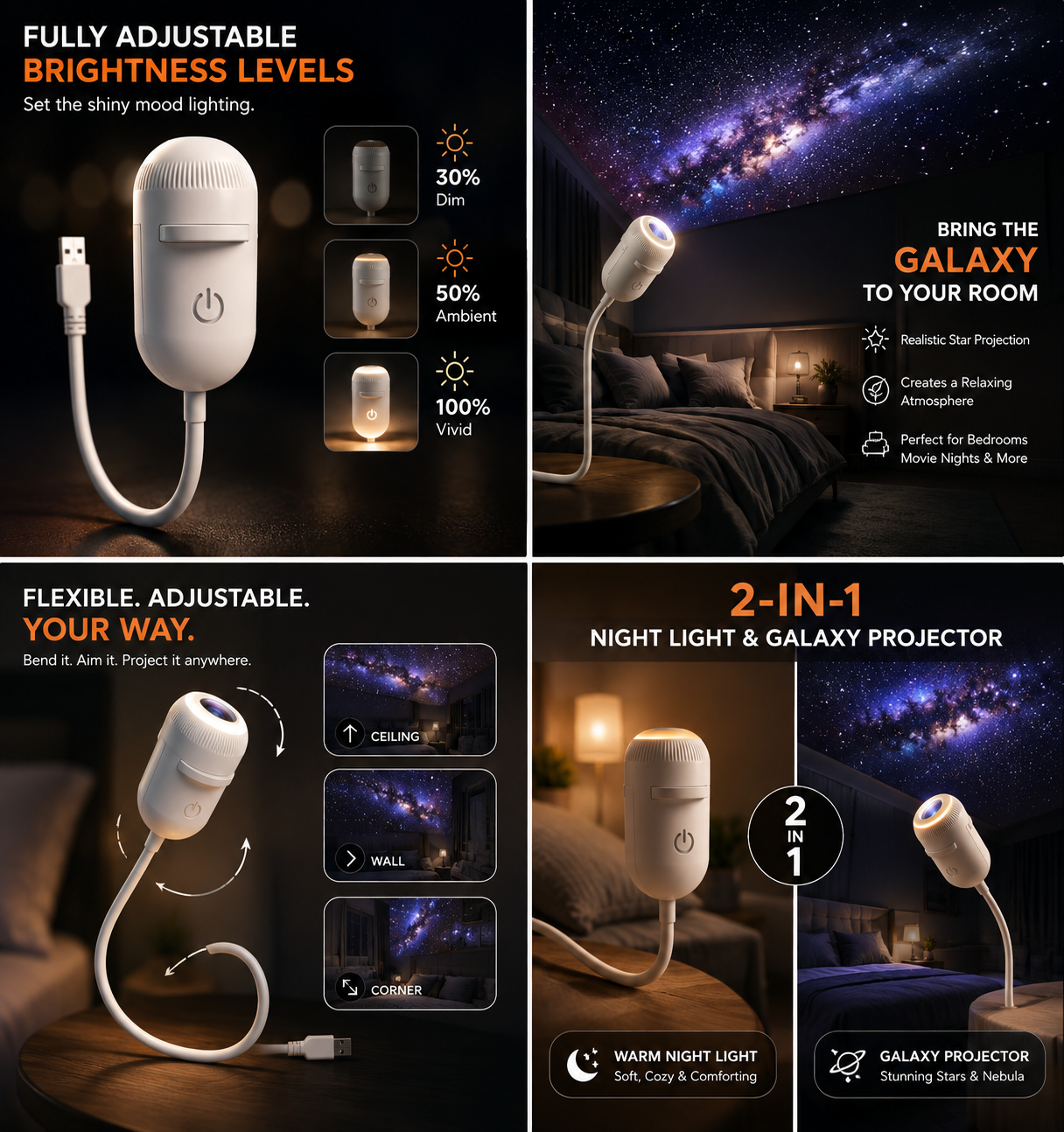 Star Light USB Decoration Projector Light