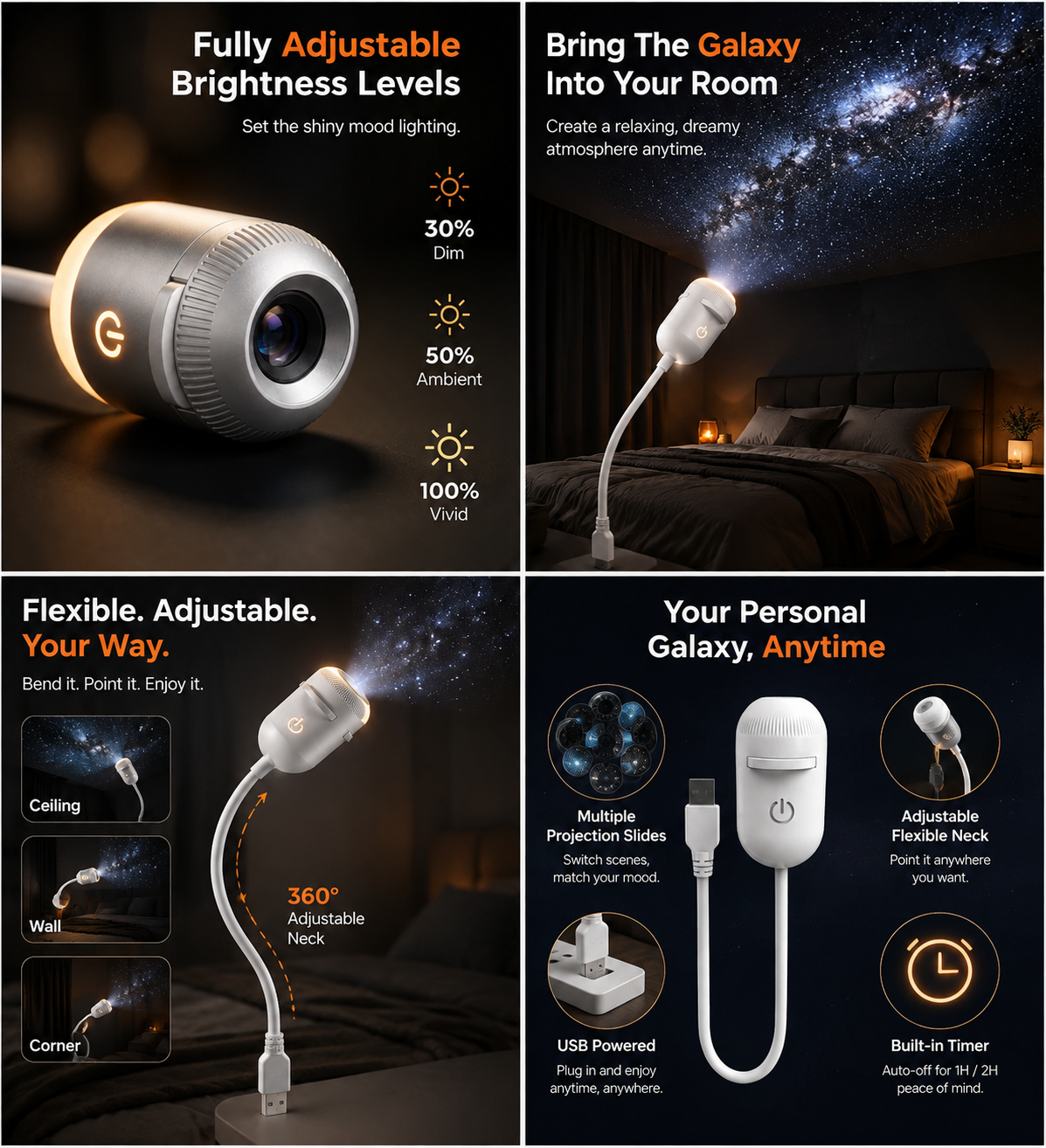 Star Light USB Decoration Projector Light